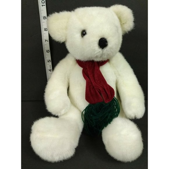Kuddle me toys Christmas Scarf Polar Bear stuffed animal plushie 9" Decor Figure - Picture 11 of 12